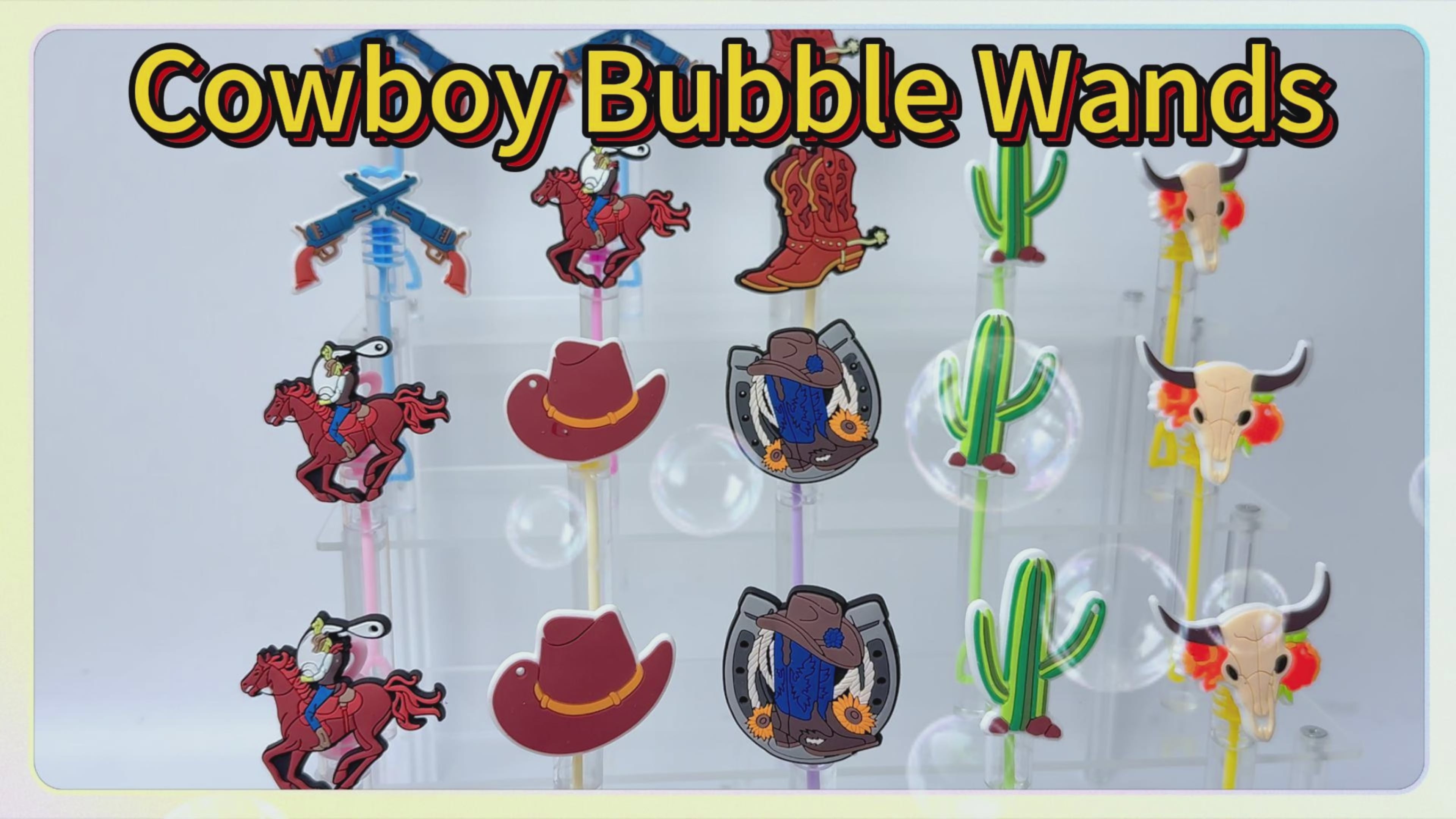 24-Pack Western Cowboy Bubble Wands – Party Favors, Goodie Bag Stuffers & Piñata Fillers for Western-Themed Parties