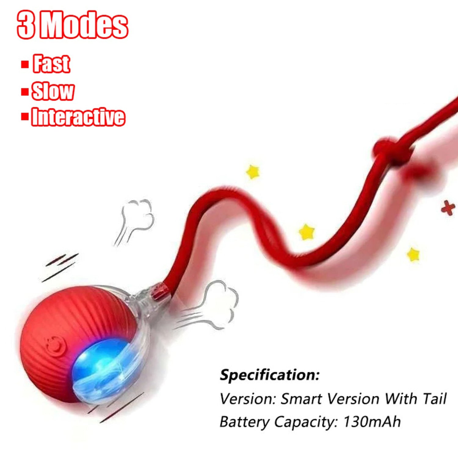 Interactive Rolling Cat Dog Ball Toy - Smart Automatic Moving Pet Toy for Indoor Cats