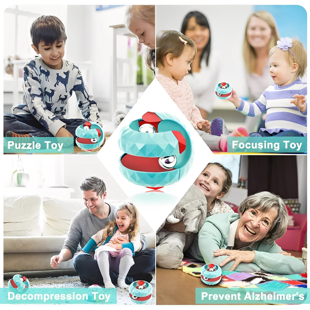 Fidget Sphere Ball - 3D Puzzle Stress Relief Toy, Rotating Magic Ball Brain Teaser for Kids & Adults