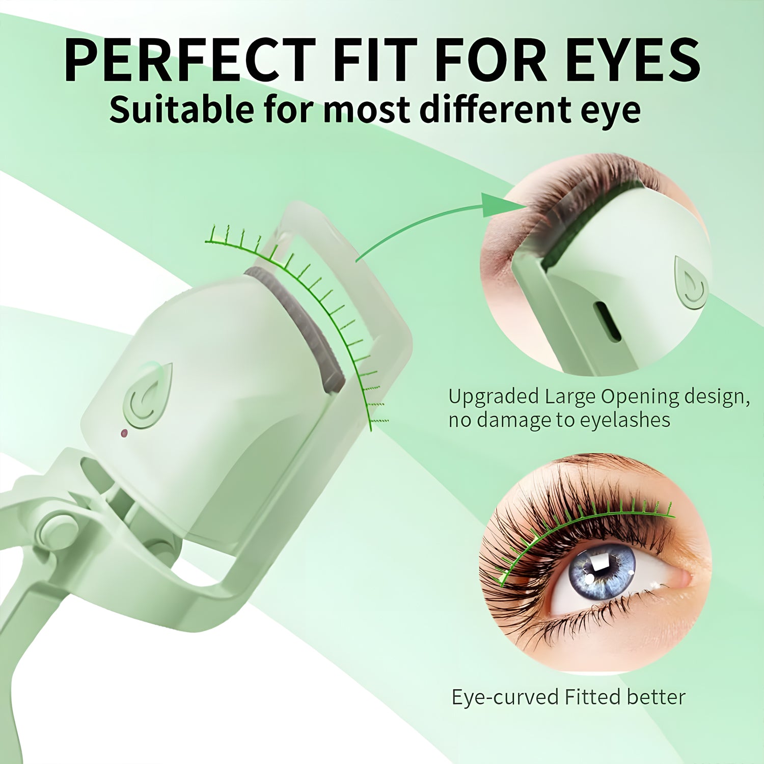 Heated Eyelash Curler - Fast 5s Heat Up, USB Rechargeable Electric Lash Curler