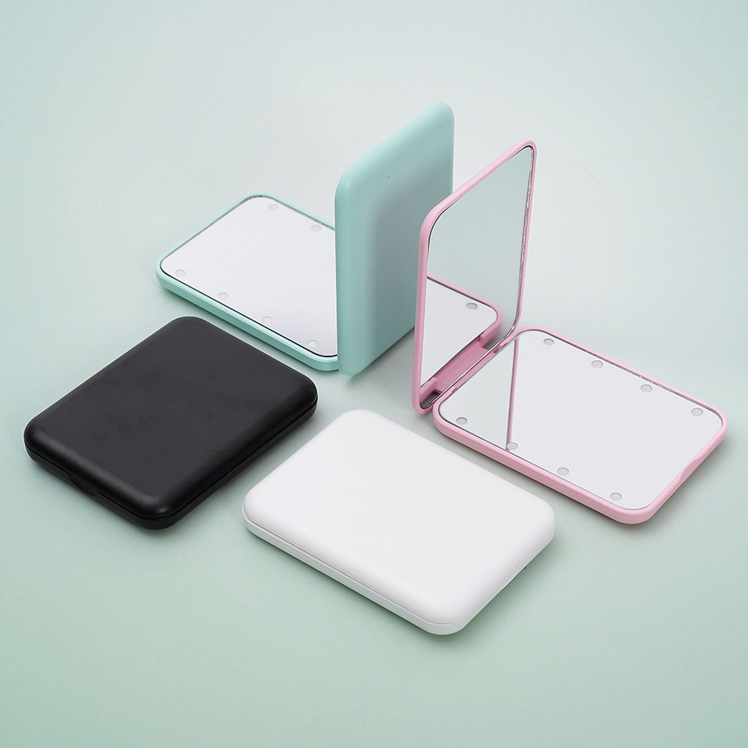 LED Compact Travel Makeup Mirror - 1X/3X Magnification, Portable Folding Lighted Mirror