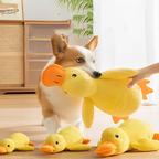 Squeaky Duck Dog Toy - Interactive Plush Chew Toy for Small, Medium & Large Dogs
