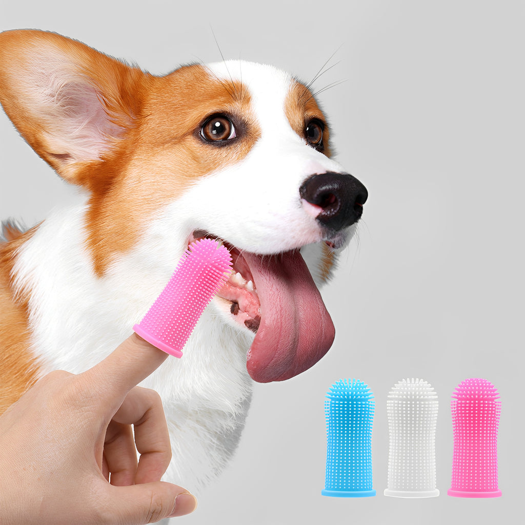 Pet Finger Toothbrush Set - Super Soft Silicone Teeth Cleaning for Dogs & Cats