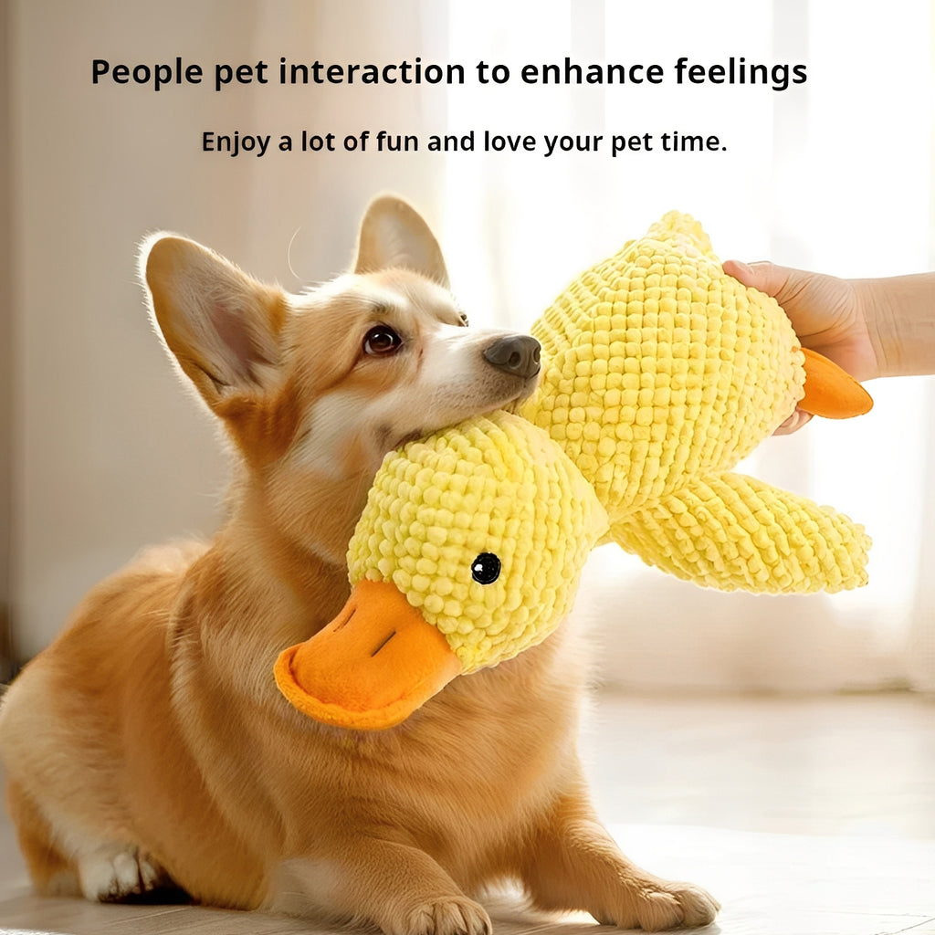 Squeaky Duck Dog Toy - Interactive Plush Chew Toy for Small, Medium & Large Dogs
