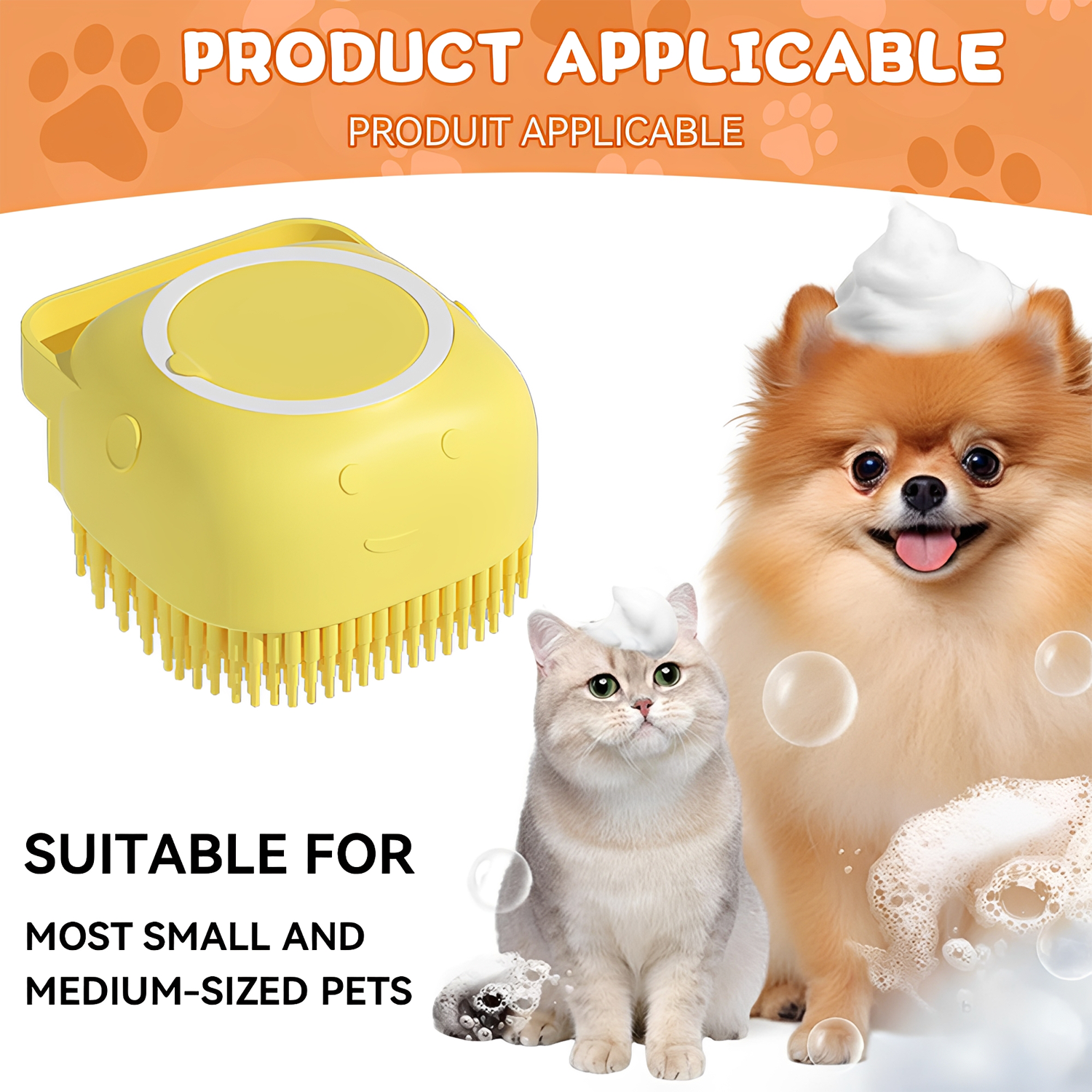 Dog Bathing Brush with Shampoo Dispenser - Soft Silicone Pet Massage Grooming Tool