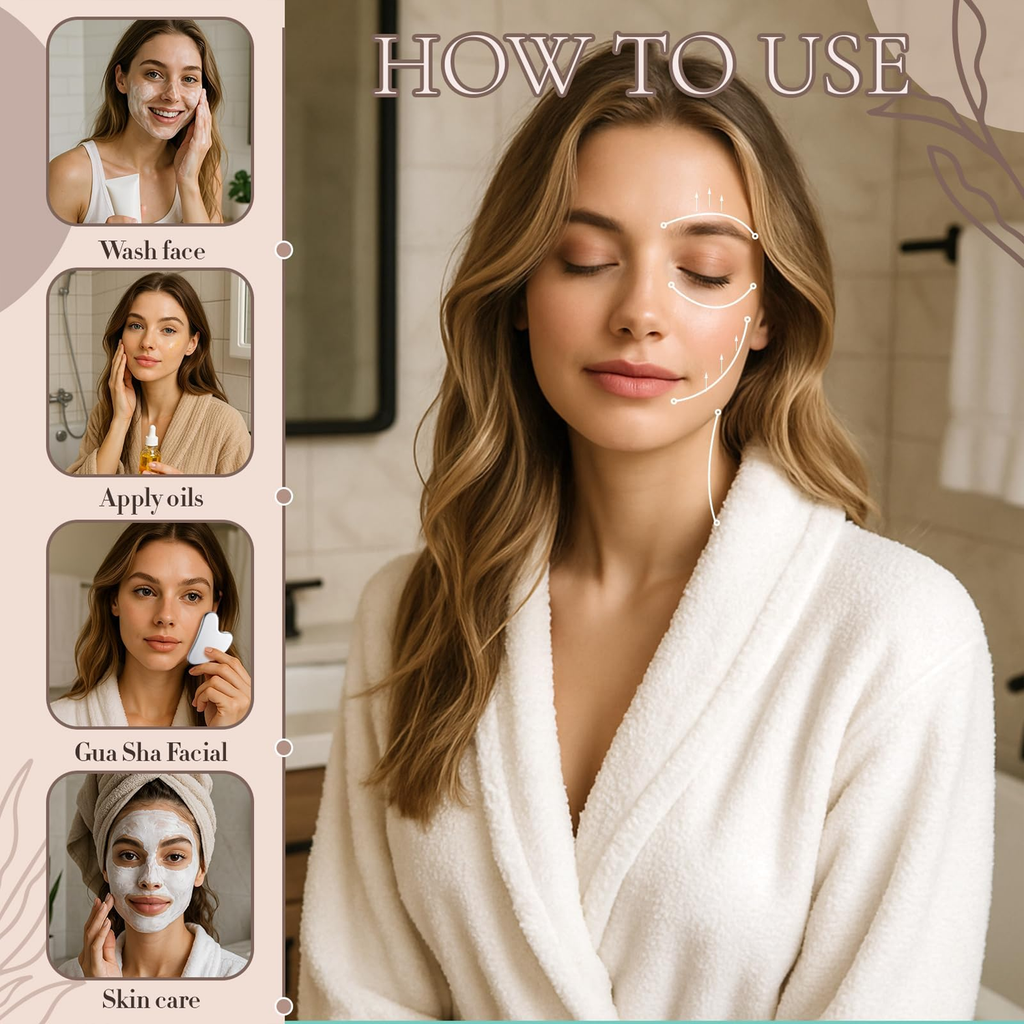 Stainless Steel Gua Sha Facial Massager - Face Sculpting Tool for Daily Beauty Routine