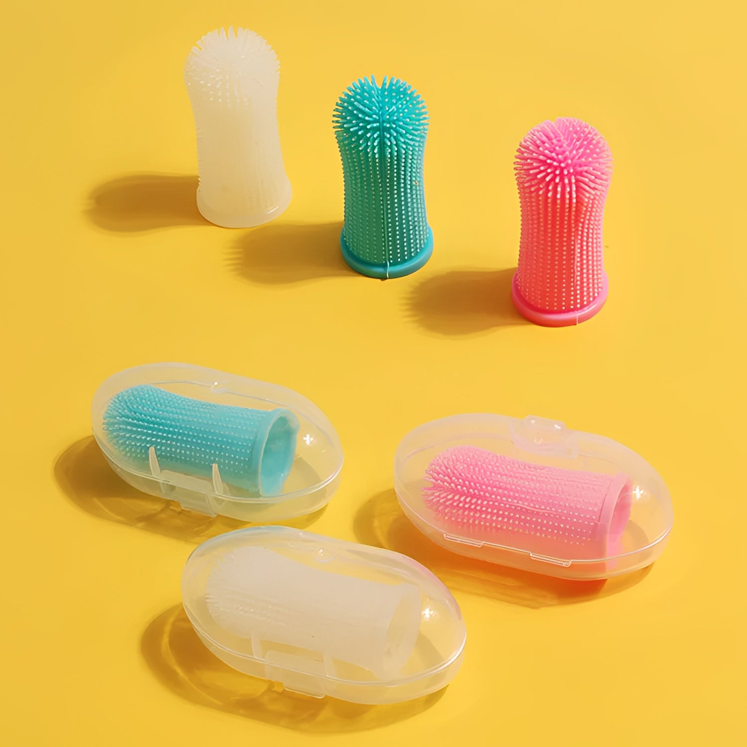 Pet Finger Toothbrush Set - Super Soft Silicone Teeth Cleaning for Dogs & Cats