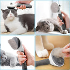 Self-Cleaning Pet Brush - Dog & Cat Grooming Tool