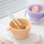 Makeup Brush Cleaner Mat 3 in 1 - Silicone Cleaning Bowl with Storage & Drying Organizer