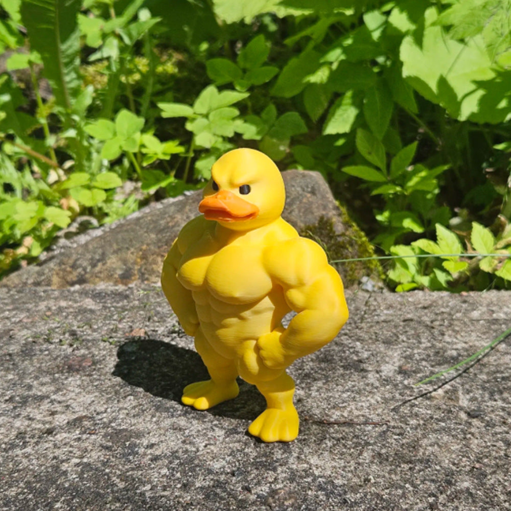 1pcs. 3D Creative Muscle Duck Statue Craft Duck Entrance Home Desktop Ornament