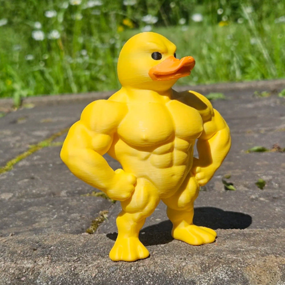 1pcs. 3D Creative Muscle Duck Statue Craft Duck Entrance Home Desktop Ornament