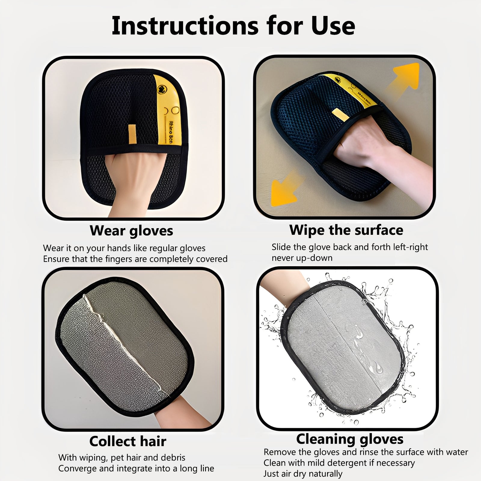 Pet Hair Remover Glove - Reusable Lint Remover