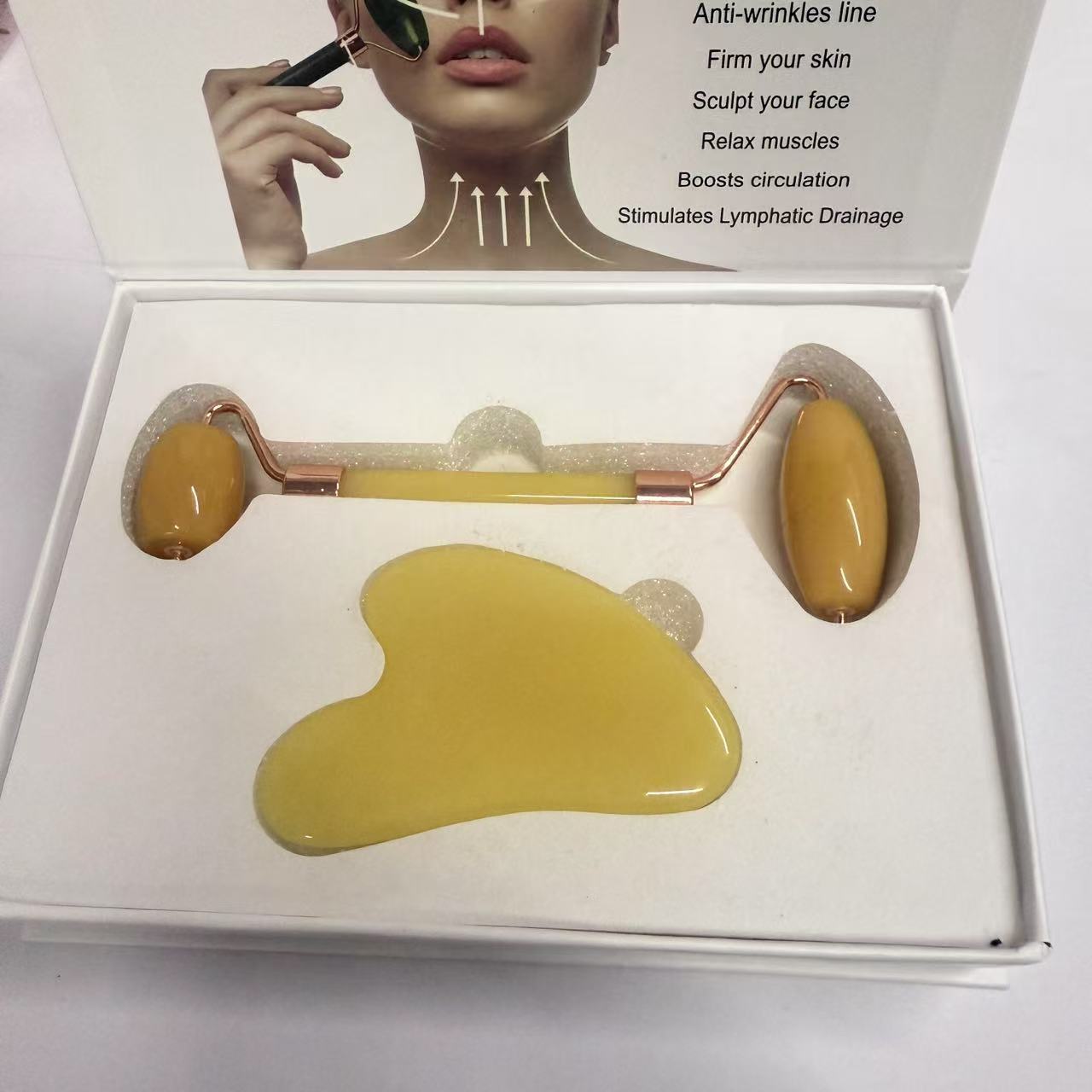 Jade Roller and Gua Sha Set - Face Massage Tool