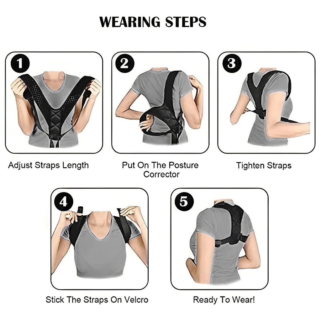 Posture Corrector Back Brace - Adjustable Support for Men & Women