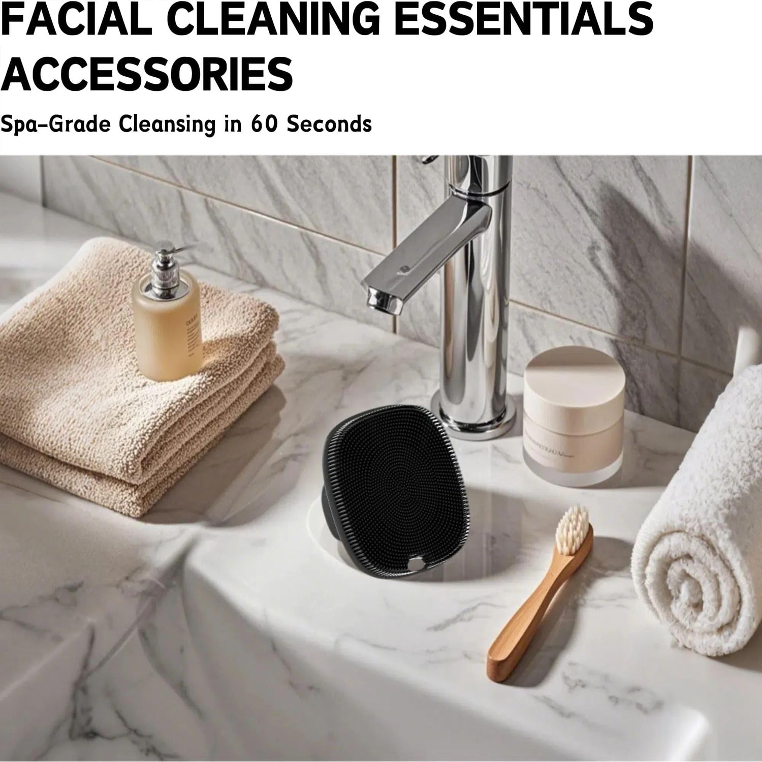 Silicone Face Scrubber - Super Soft Facial Cleansing Brush for Deep Pore Cleaning