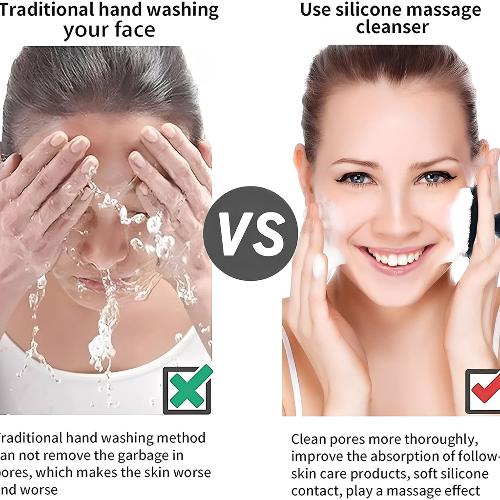 Silicone Face Scrubber - Super Soft Facial Cleansing Brush for Deep Pore Cleaning
